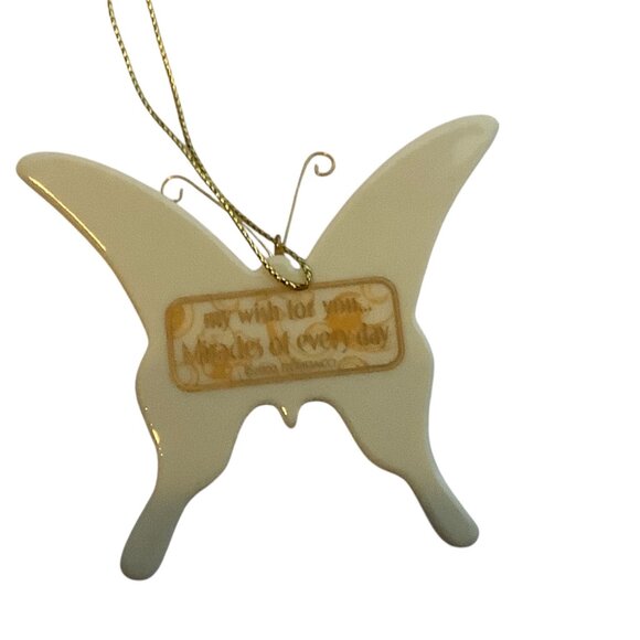 Vtg Demdaco Christmas Wishes Butterfly Ornament Porcelain Miracles 3" x 3" - Picture 6 of 8